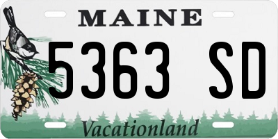 ME license plate 5363SD