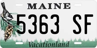 ME license plate 5363SF