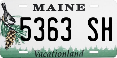 ME license plate 5363SH