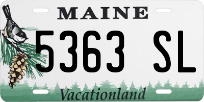 ME license plate 5363SL