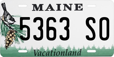 ME license plate 5363SO