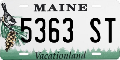 ME license plate 5363ST
