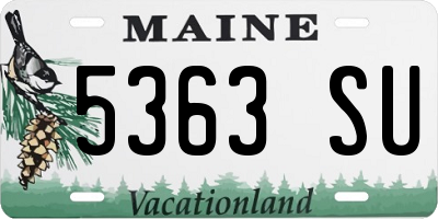 ME license plate 5363SU