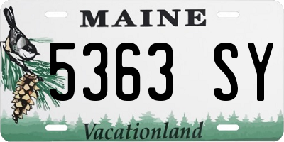 ME license plate 5363SY