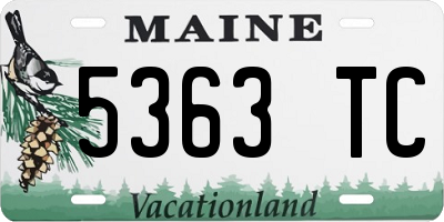 ME license plate 5363TC