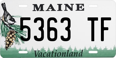 ME license plate 5363TF