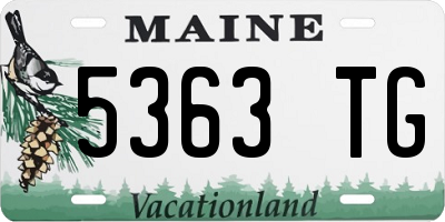 ME license plate 5363TG