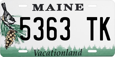 ME license plate 5363TK