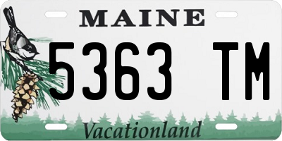 ME license plate 5363TM