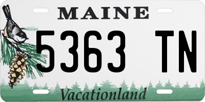 ME license plate 5363TN