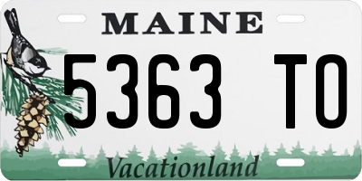 ME license plate 5363TO