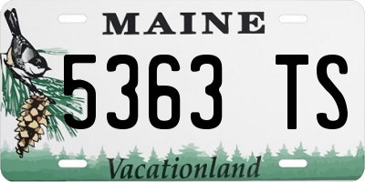 ME license plate 5363TS