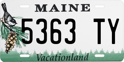 ME license plate 5363TY