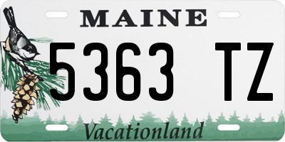 ME license plate 5363TZ