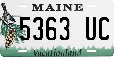 ME license plate 5363UC