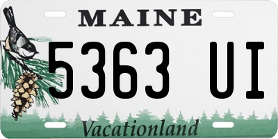 ME license plate 5363UI