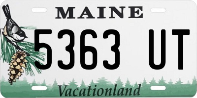ME license plate 5363UT