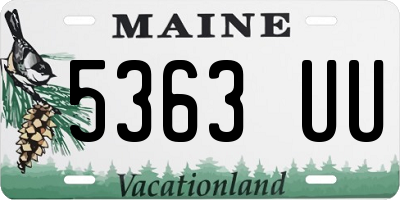 ME license plate 5363UU