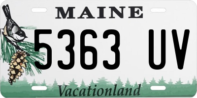 ME license plate 5363UV