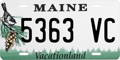 ME license plate 5363VC