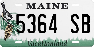 ME license plate 5364SB