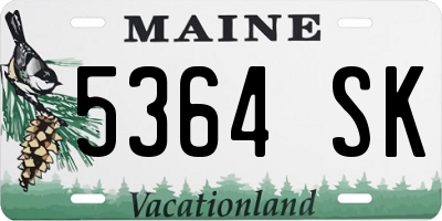 ME license plate 5364SK
