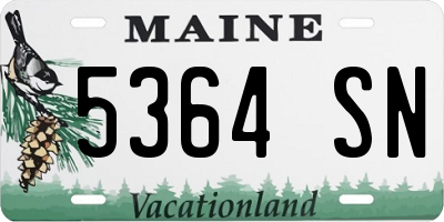 ME license plate 5364SN