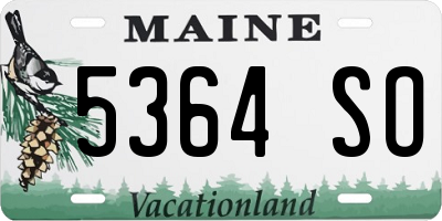 ME license plate 5364SO