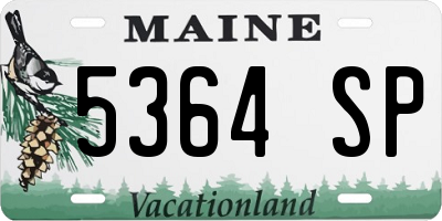 ME license plate 5364SP
