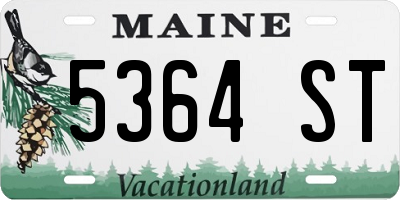 ME license plate 5364ST