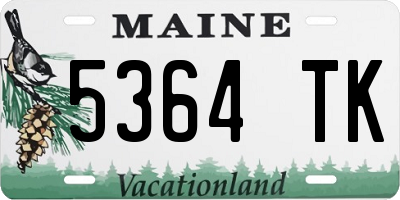 ME license plate 5364TK