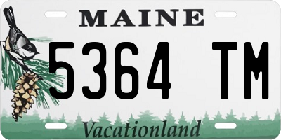ME license plate 5364TM