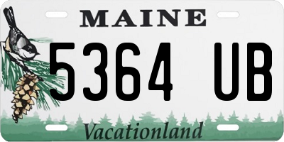 ME license plate 5364UB