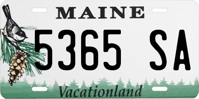 ME license plate 5365SA