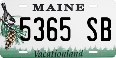 ME license plate 5365SB