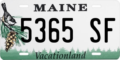 ME license plate 5365SF