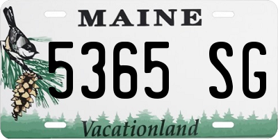 ME license plate 5365SG