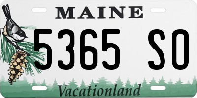 ME license plate 5365SO