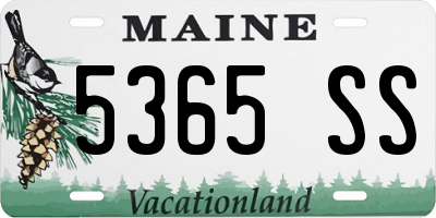 ME license plate 5365SS
