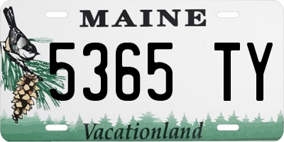 ME license plate 5365TY