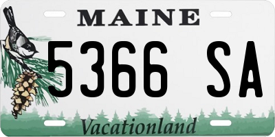 ME license plate 5366SA