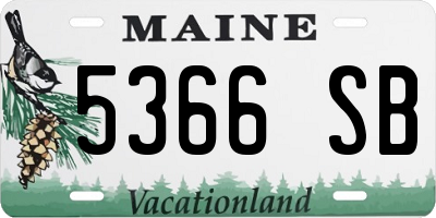 ME license plate 5366SB