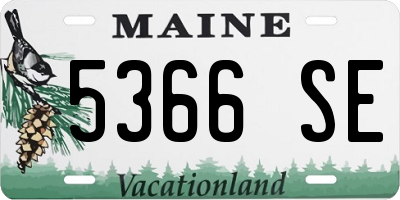 ME license plate 5366SE
