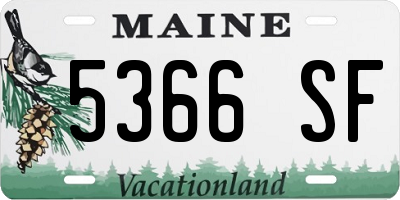 ME license plate 5366SF