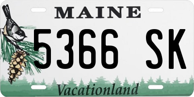 ME license plate 5366SK