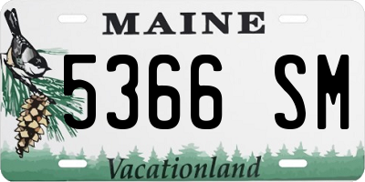 ME license plate 5366SM