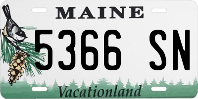 ME license plate 5366SN