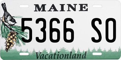 ME license plate 5366SO
