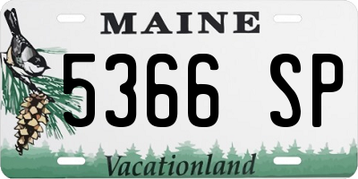 ME license plate 5366SP