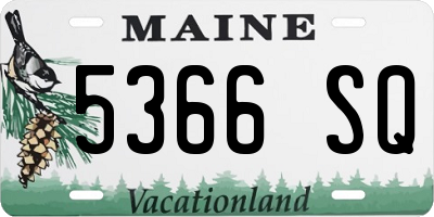 ME license plate 5366SQ